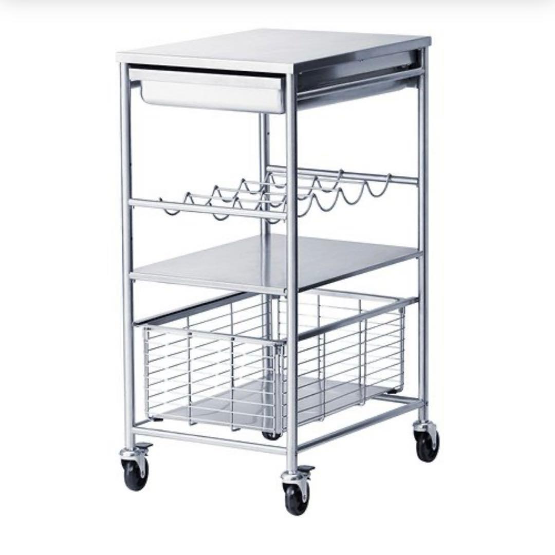 直接取引可】 廃盤品 IKEA ステンレス製 キッチンワゴン - メルカリ