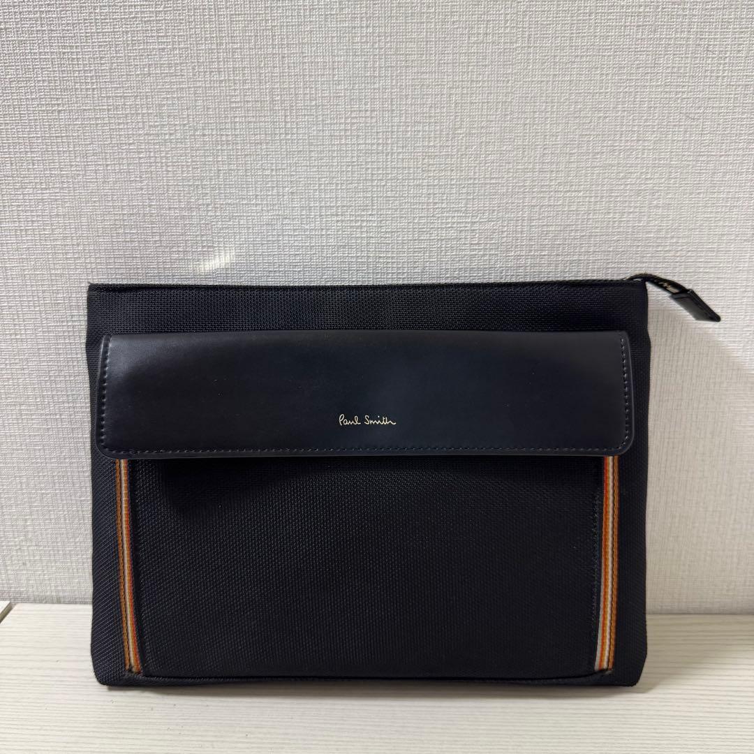 新品同様】Paul Smith ポールスミス クラッチバッグ ブラック 黒