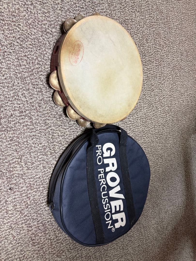 GROVER タンバリンcustam dry silverケース付き GROVER PRO PERCUSSION コンサートタンバリン ジャーマンシルバー GV