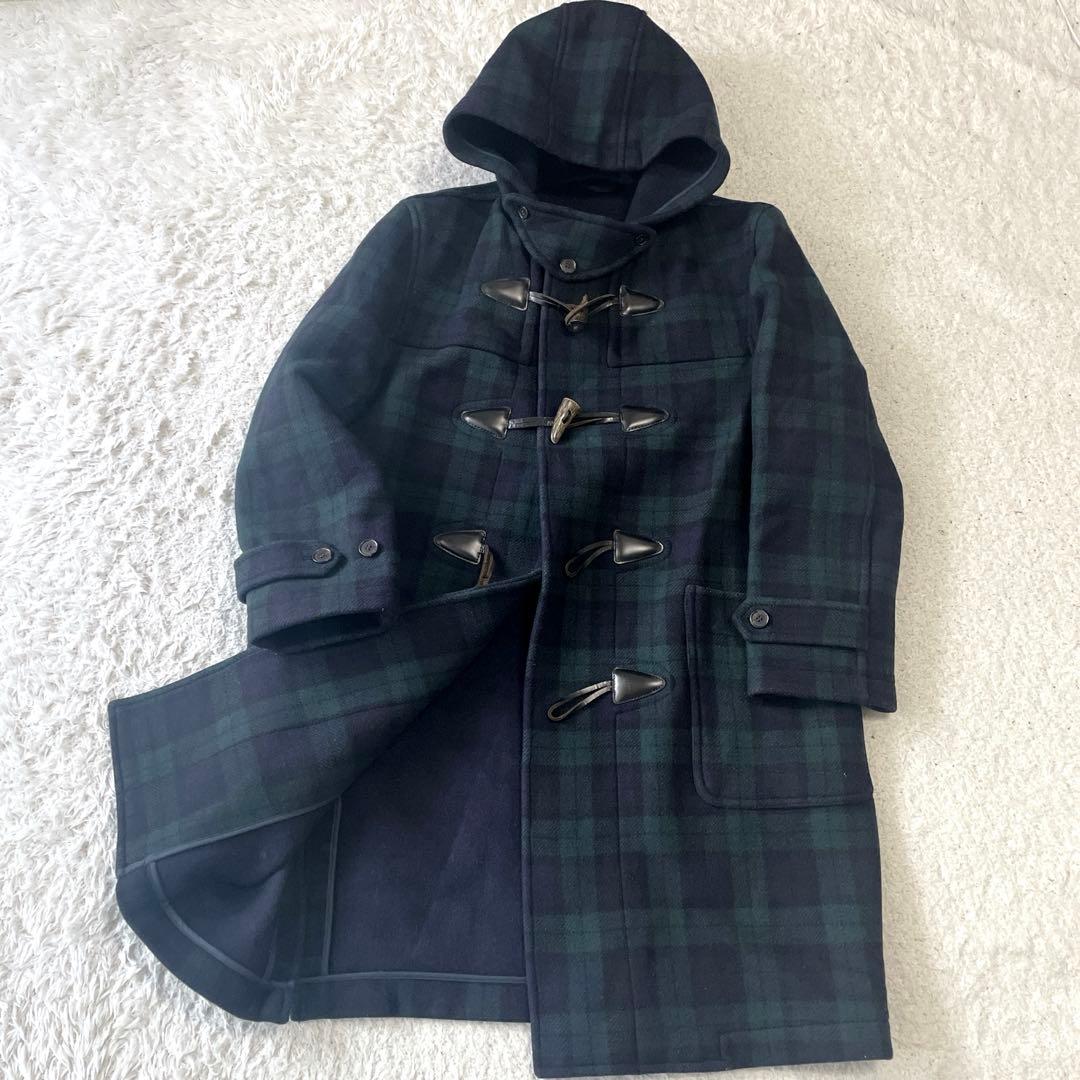 美品VAN JACKET メンズ　ロングダッフルコート　チェック　グリーンLL VAN JAC ヴァンヂャケット ダッフルコート カーキ 綿 メンズM 昭和