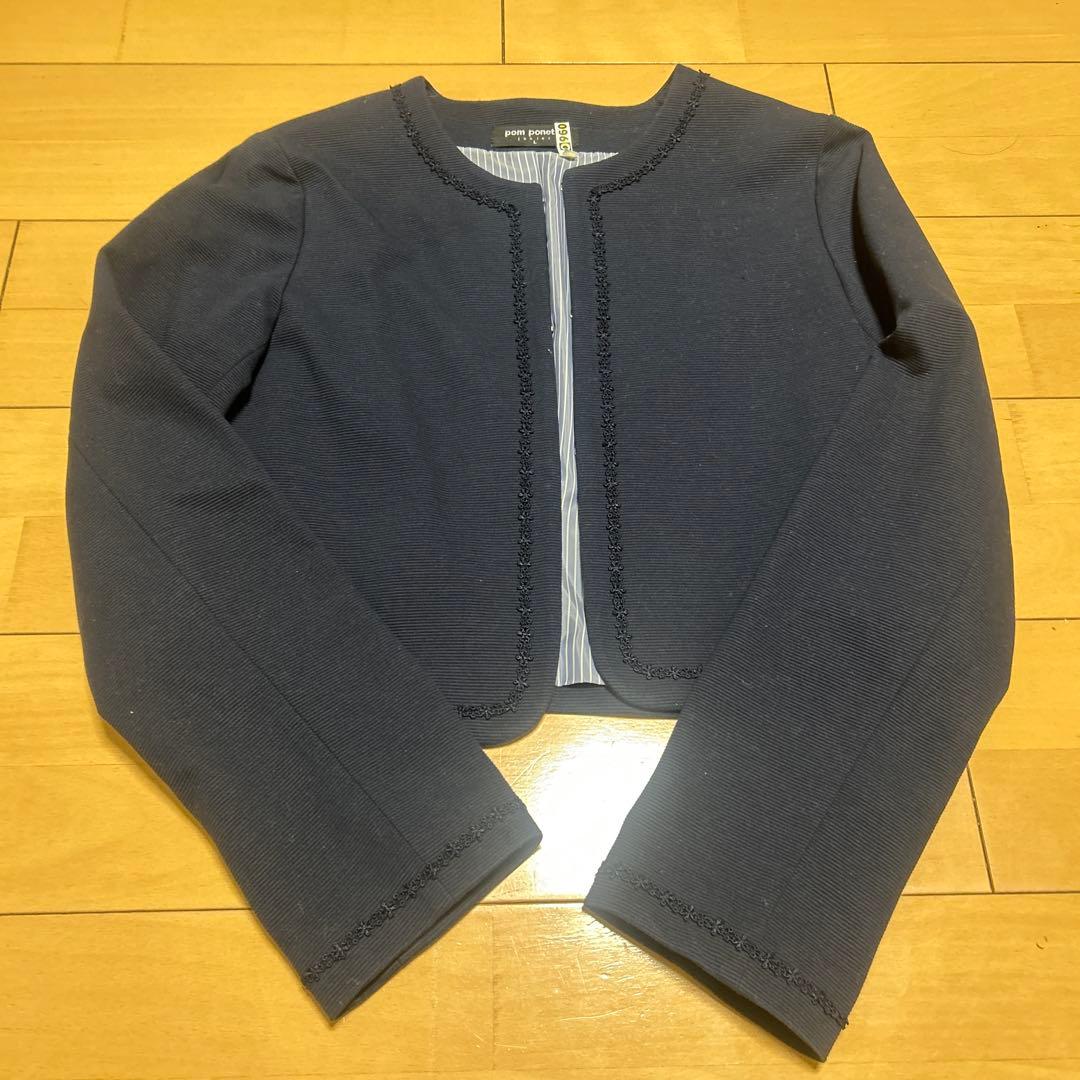ポンポネット ジュニア L 160 紺 ボレロ ジャケット - メルカリ