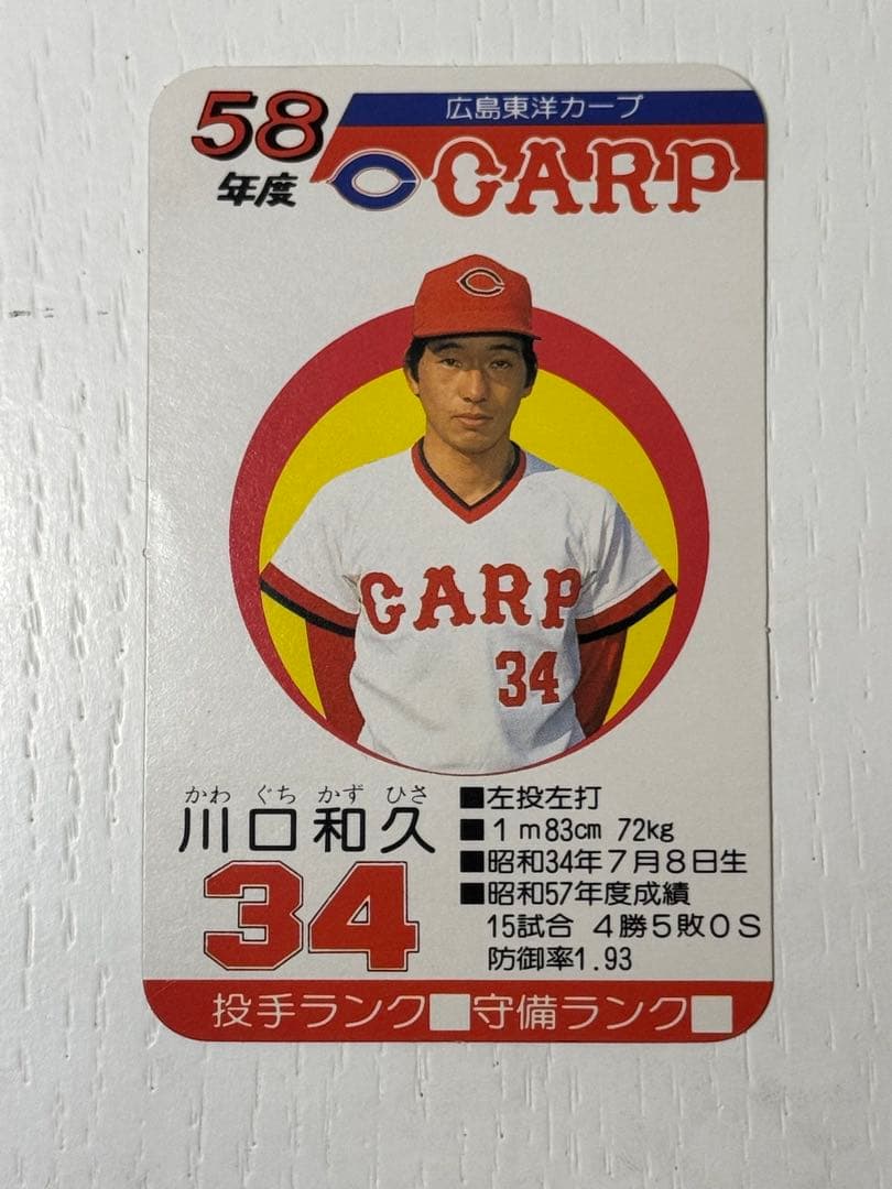 タカラ野球カード_広島東洋カープ_昭和58年30枚セット#達川#衣笠#山本