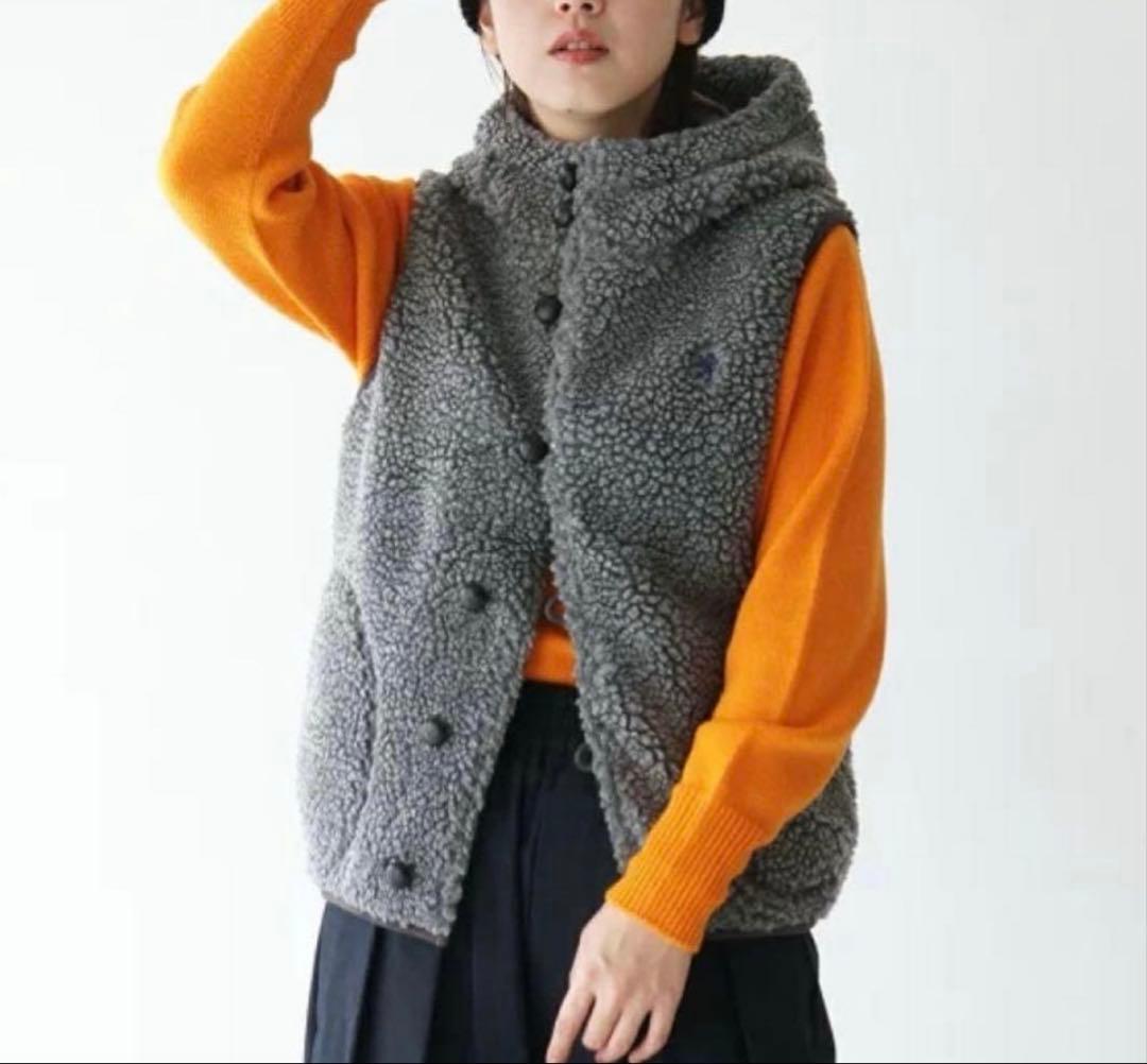 Gymphlex/ジムフレックス /ボアベスト16（L）ダークヘザーグレー Gymphlex ジムフレックス ダブルジップ ボアベスト グレー DK.HEATHER