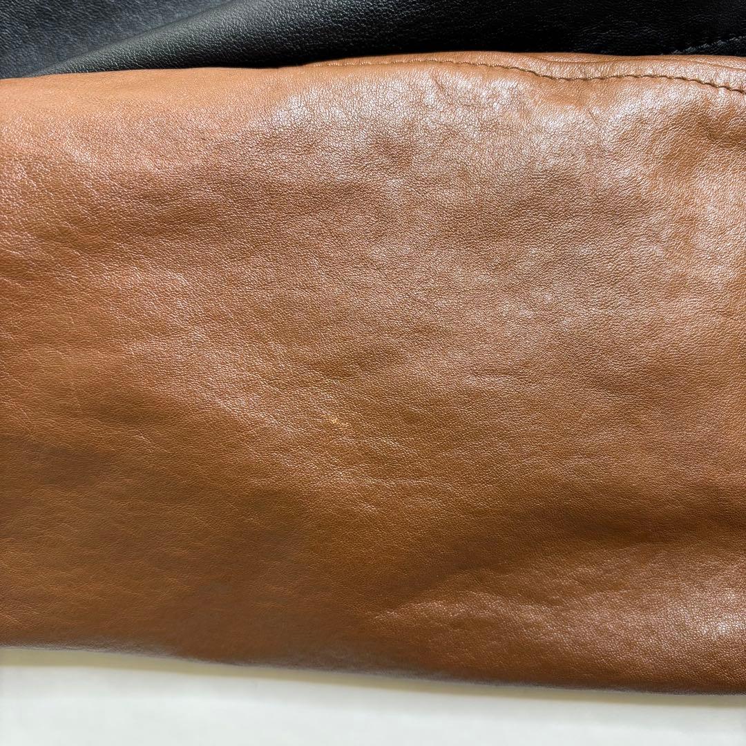 極美品 COACH スタジャン オールレザー ジャケット バイカラー