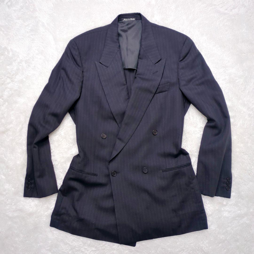 希少】ジョルジオアルマーニ スーツセットアップ XL ストライプ ダブル