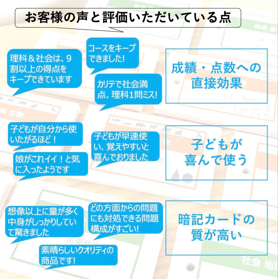 中学受験 暗記カード【4年上 理科 全セット 1-19回】組分けテスト対策