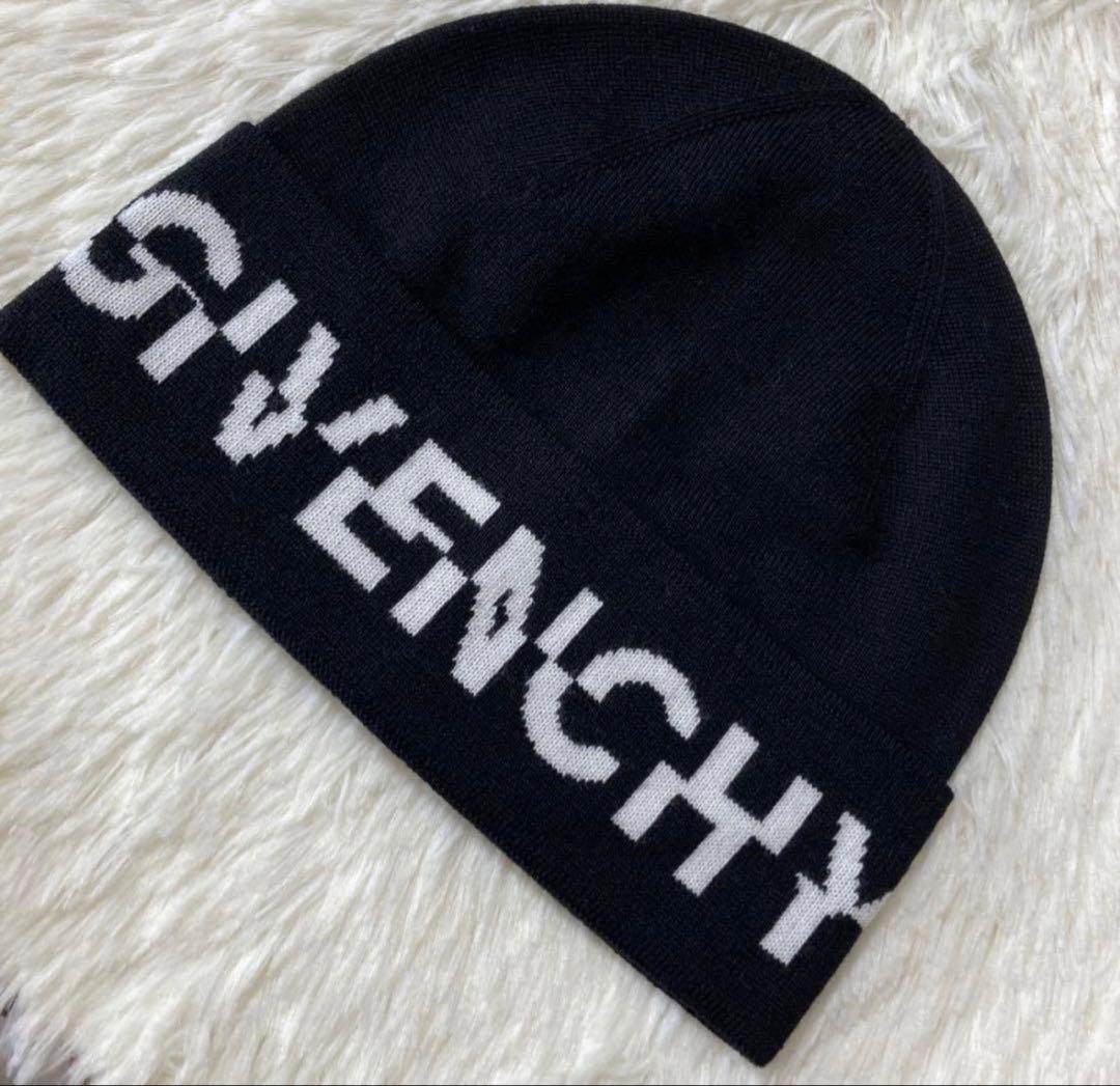 GIVENCHY ニット帽 ビーニー 黒 ウール100% - メルカリ
