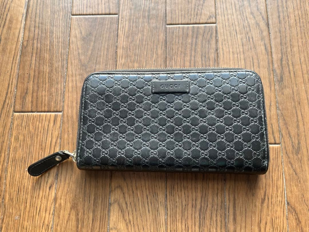GUCCI ブラック 長財布 GGパターン - メルカリ