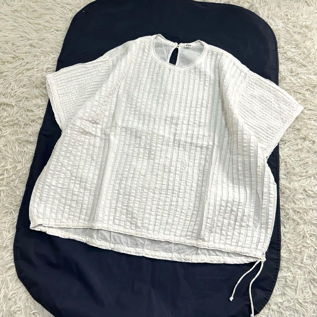 45R インドカディのタックdeTシャツ 綿100% 総ピンタック レース 刺繍 7103033392.jpg