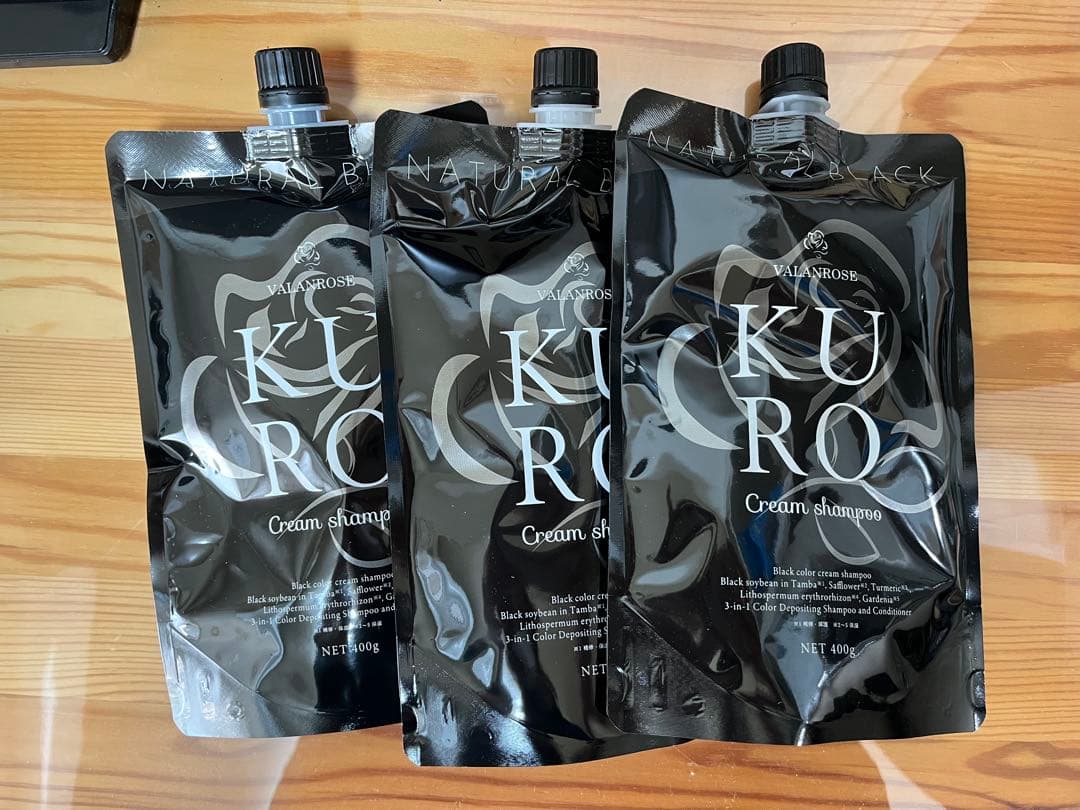 KURO クリームシャンプー ナチュラルブラック400g 3本セット 楽天市場】バランローズ（VALANROSE） KURO クリームシャンプー