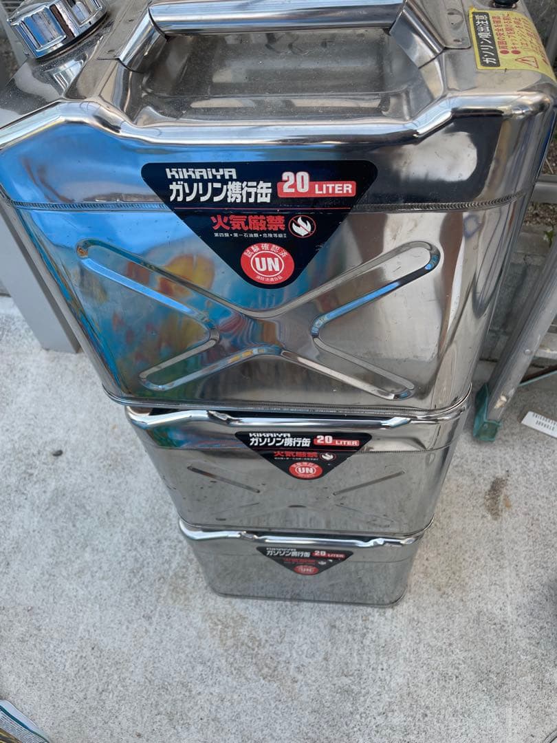 HIKAIYA ステンレス ガソリンタンク 20リットル KIKAIYA（キカイヤ） ガソリン携行缶 20L ステンレス SUS304 横型 高級
