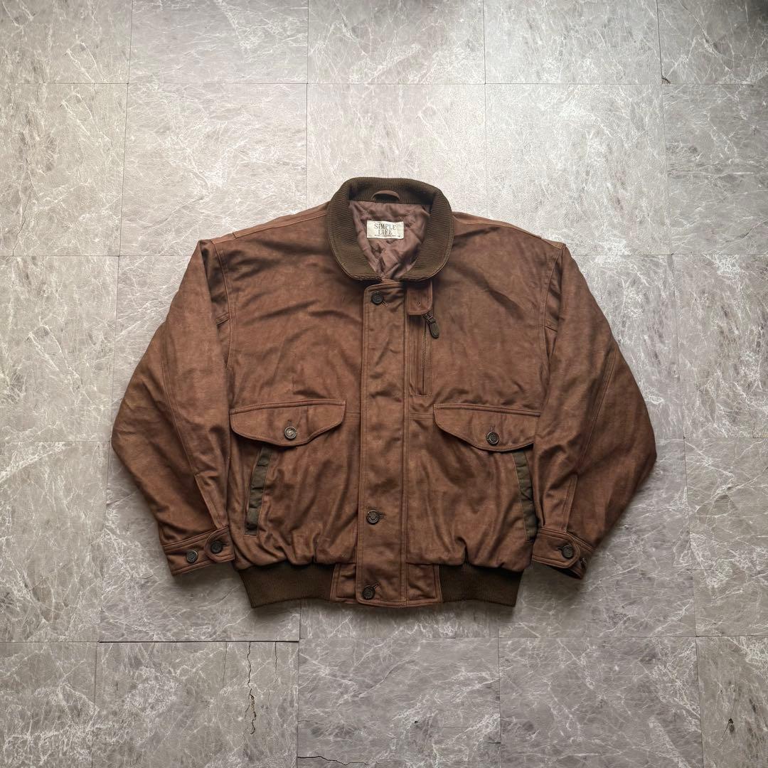 simple life 短丈　スエードレザー　スウィングトップ　ハリントン　中綿 simple life 短丈 スエードレザー スウィングトップ ハリントン 中綿