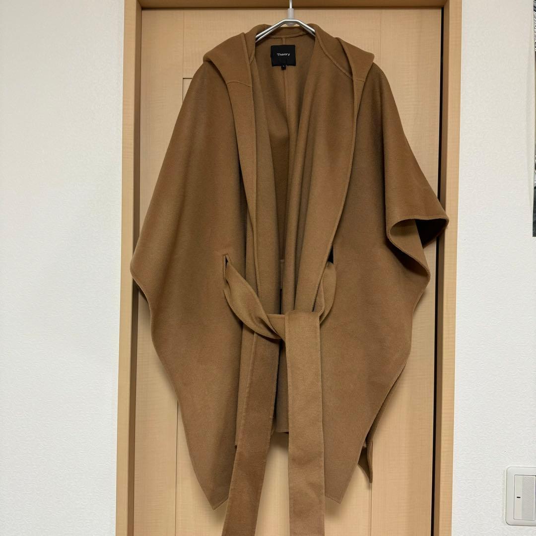 theory セオリー ダブルフェイス カシミヤ混 ケープ ポンチョコート