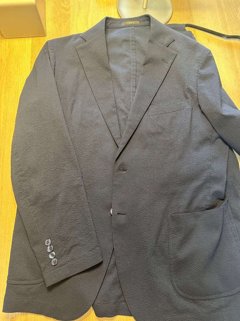 マッキントッシュロンドン シアサッカー セットアップ　XL LEON掲載】【BREASY JACKET】DOT AIR シアサッカーセットアップパンツ
