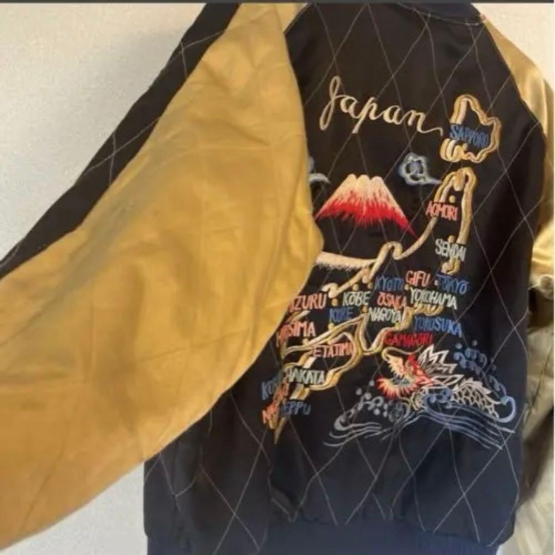 テーラー東洋 リバーシブル 別珍 souvenirjacketスカル蛇ネイビー