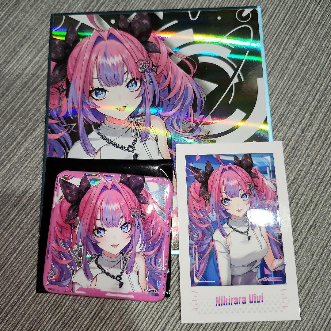 綺々羅々ヴィヴィ 色紙 チェキ風カード 缶バッジセット ホロライブ