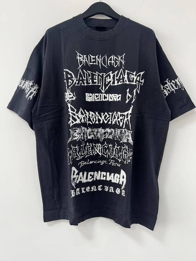 BALENCIAGA ブラック Tシャツ グラフィックプリント 25238819_55465307_600.jpg