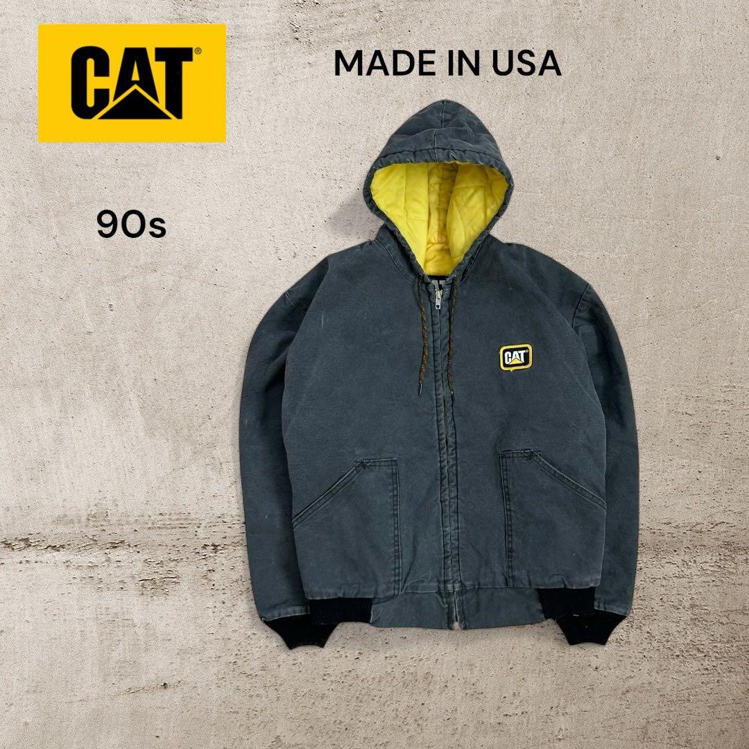 CAT】キャタピラーダックジャケットカバーオールブラックフェード