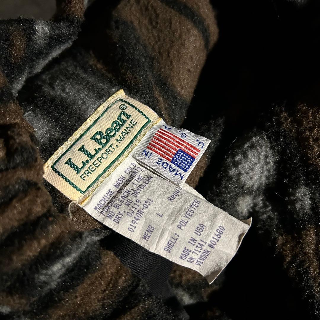 80s L.L.Bean USA トレバークカモフリースパンツ 迷彩　カモフラ