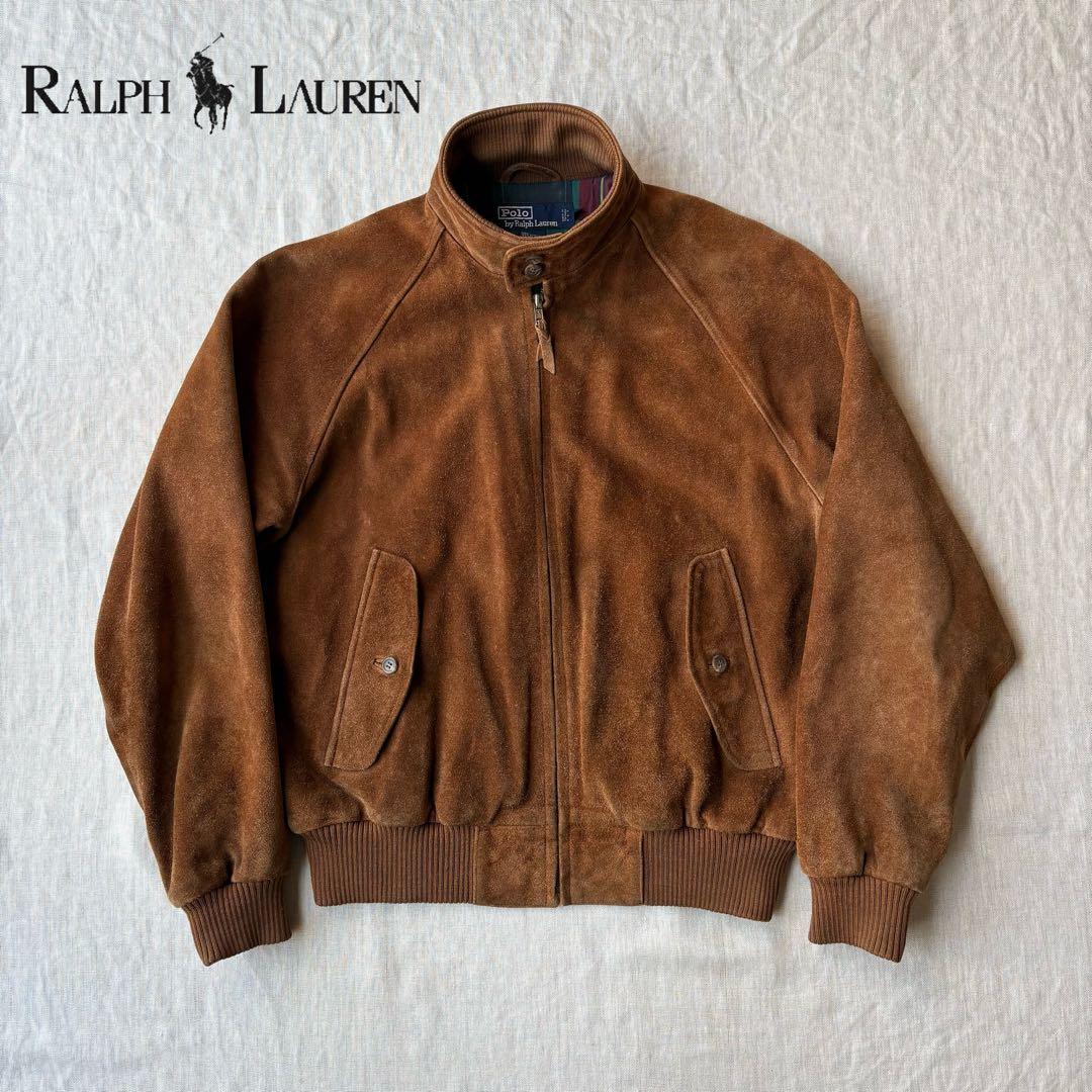 90s polo ralph lauren スエード ハリントンジャケット G9 古着 90s Polo Ralph Lauren 本革 スエード レザー G-9 タイプ