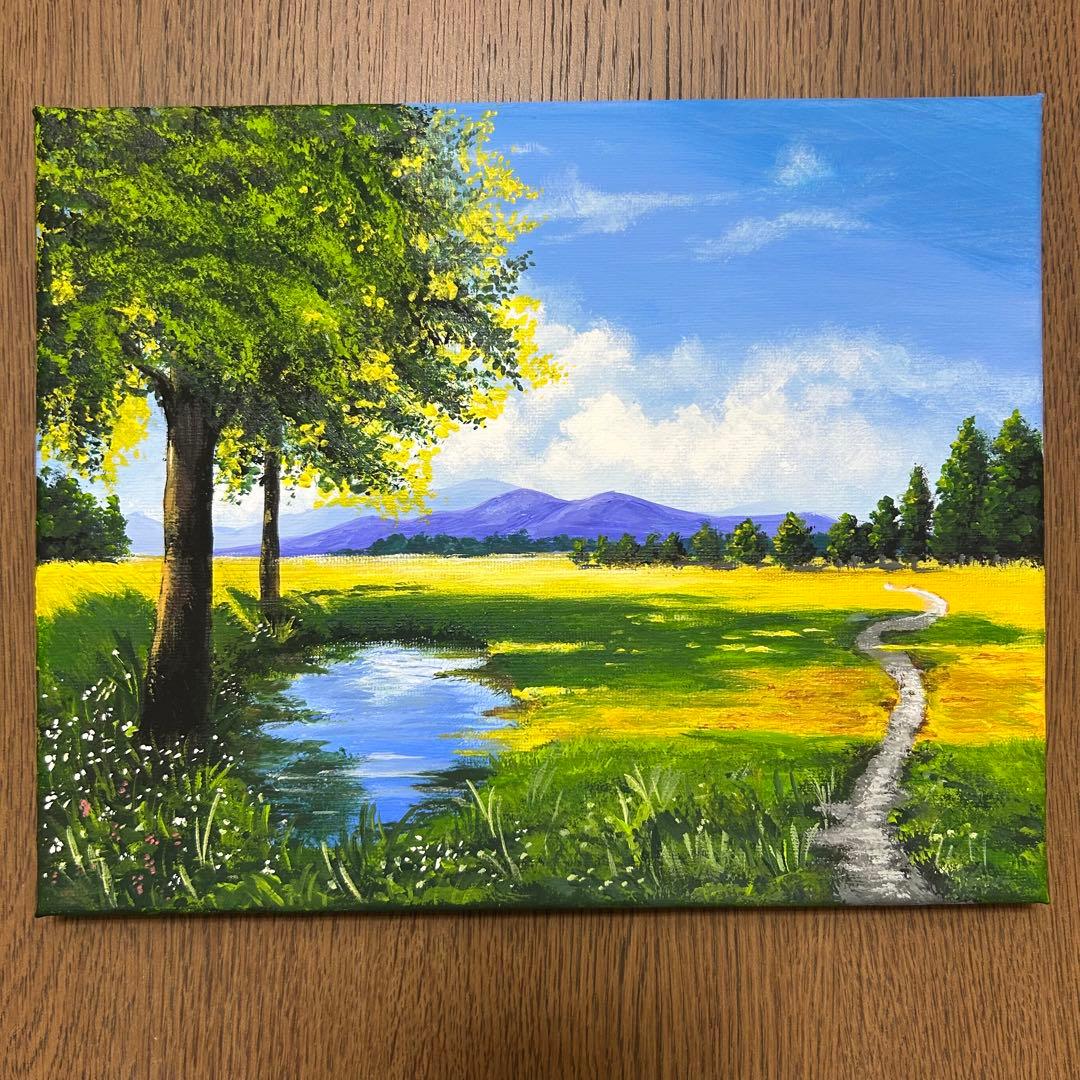 風景画 アクリル絵画 光に導かれて - メルカリ