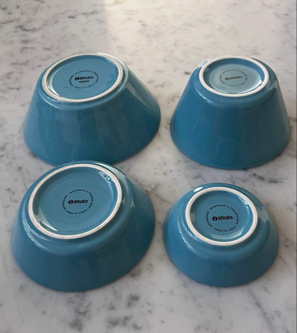 IITTALA イッタラTEEMAティーマ&ティーミ廃盤色ターコイズ4枚セット