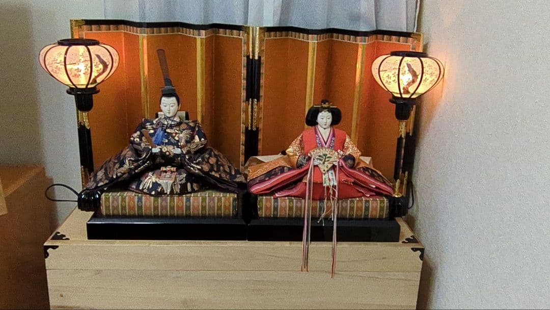 shinsuke様専用】お雛様七段飾り 人形15体+雪洞 桐箱入り ビンテージ