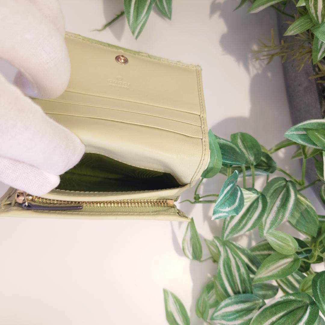 希少】GUCCI グッチ パイソン 2つ折り コンパクトウォレット グリーン