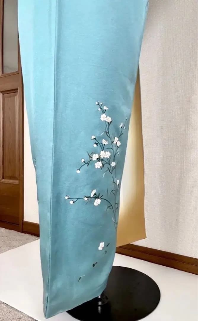美品 正絹訪問着 落ち着いた寒色系 聡明なお色柄 祝宴 ご披露宴