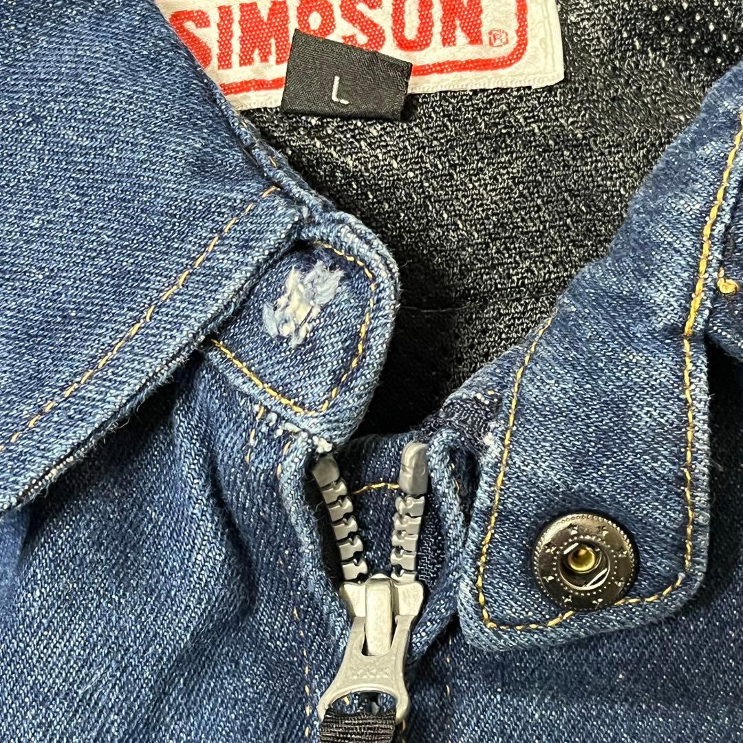 SIMPSON シンプソン デニムジャケット 刺繍 インディゴ ジップアップ