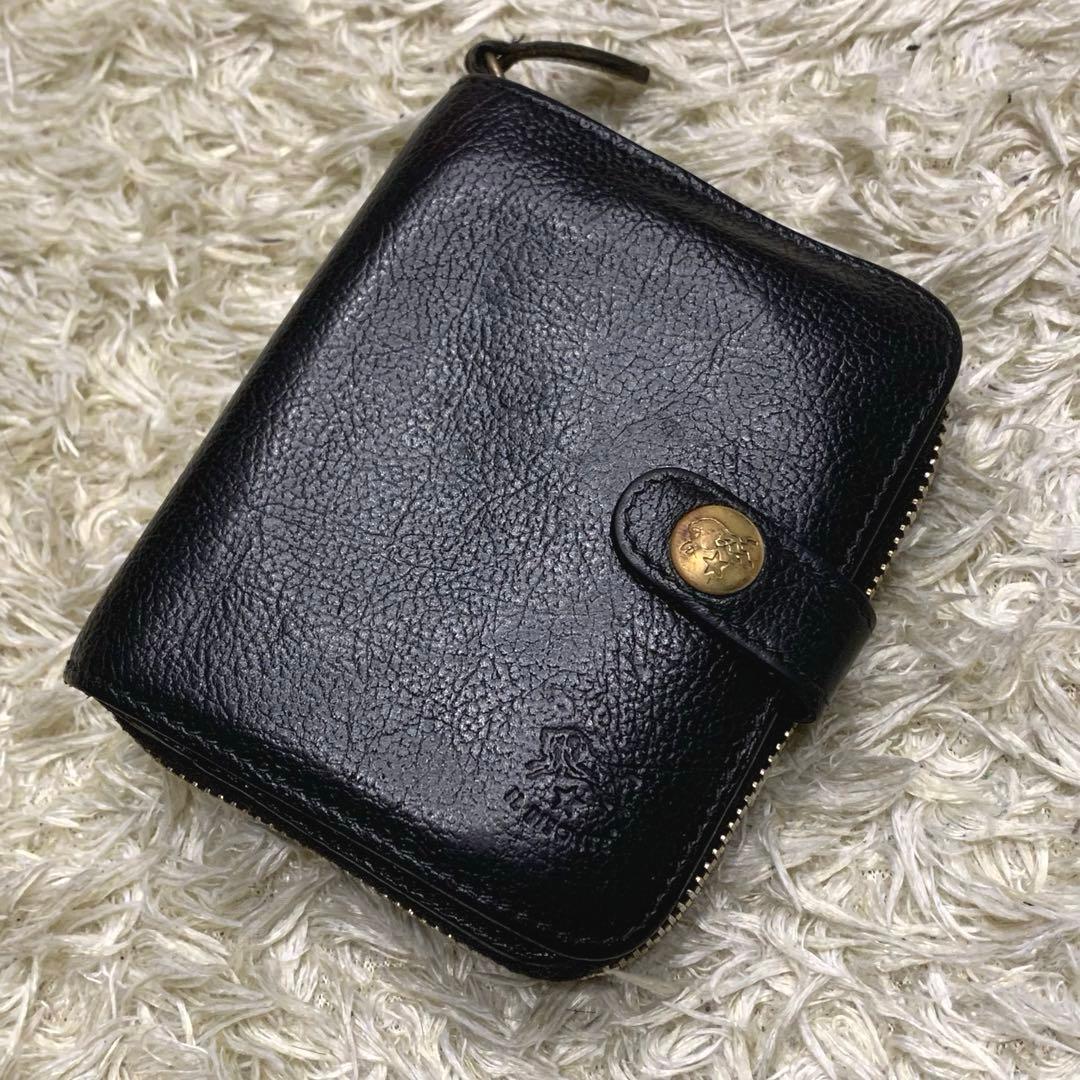 イルビゾンテ 二つ折り財布 手帳型 レザー ブラック ユニセックス イルビゾンテ Il Bisonte 二つ折り財布 カードケース 財布 メンズ