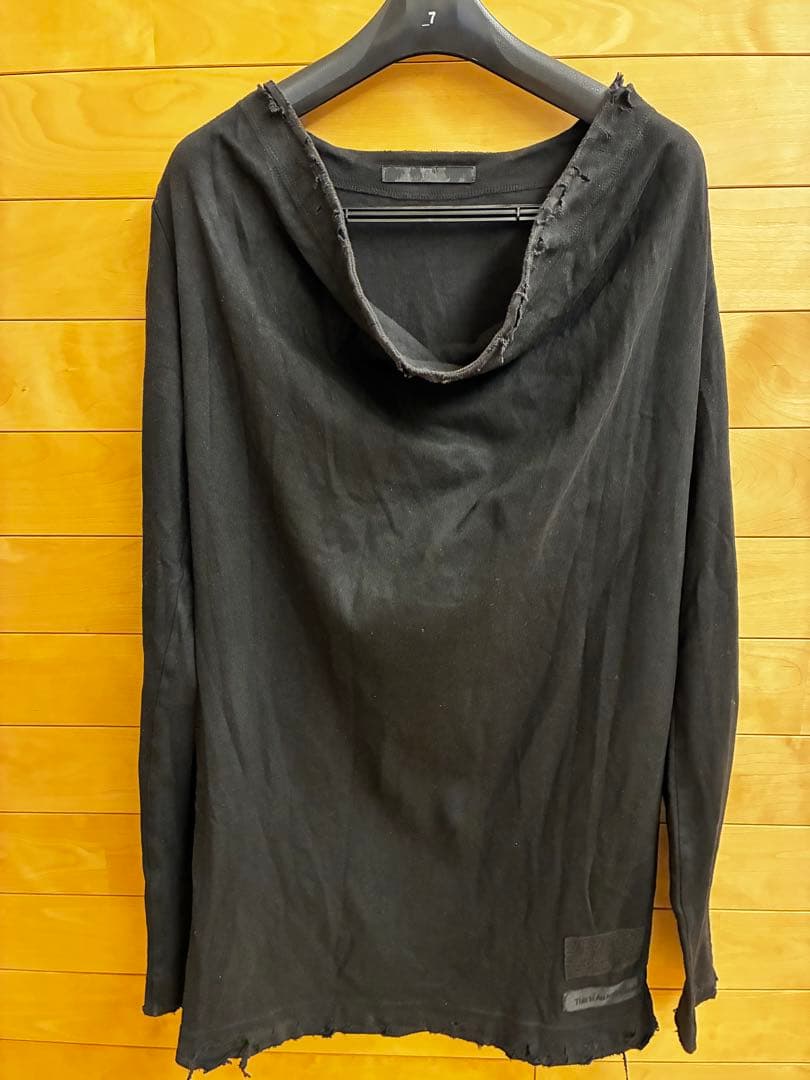 JULIUS ユリウス　ダメージ加工　ドレープロングスリーブカットソー JULIUS JULIUS(ユリウス) 22AW PERMANENT ドレープ ロングカットソー
