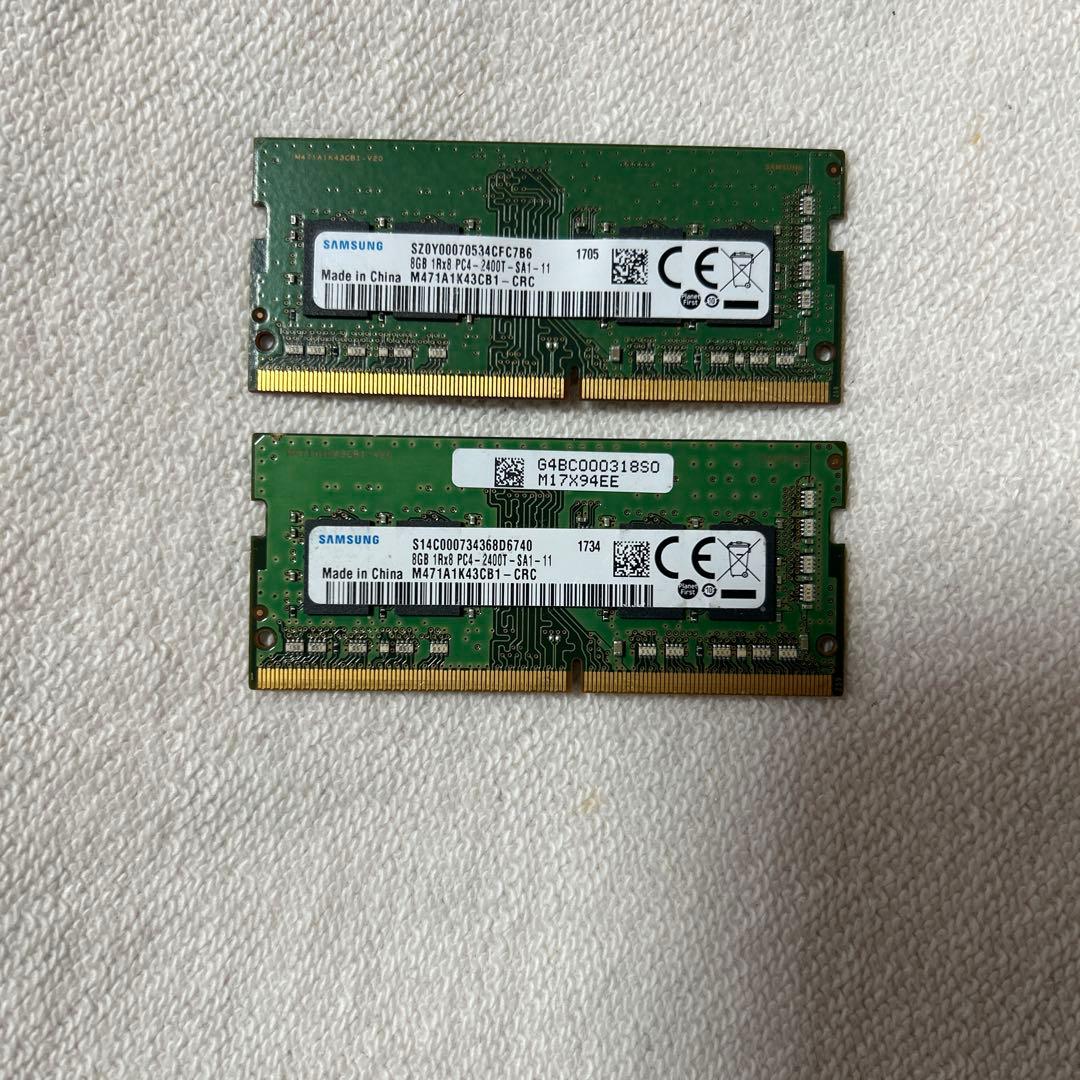 SAMSUNG ノートPC用メモリ8GB 1Rx8 PC4-2400T2枚セット SAMSUNG（サムスン） 8GB 1Rx8 PC4-2400T-UA2-11 DIMM 288pin