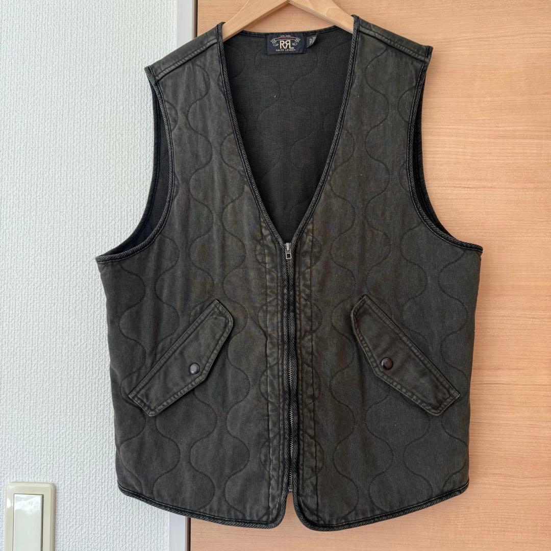 ダブルアールエル　RRL キルティングインディゴデニムベスト Mサイズ NEW【RRL RALPH LAUREN】キルテッド インディゴ デニム ベスト (RRL