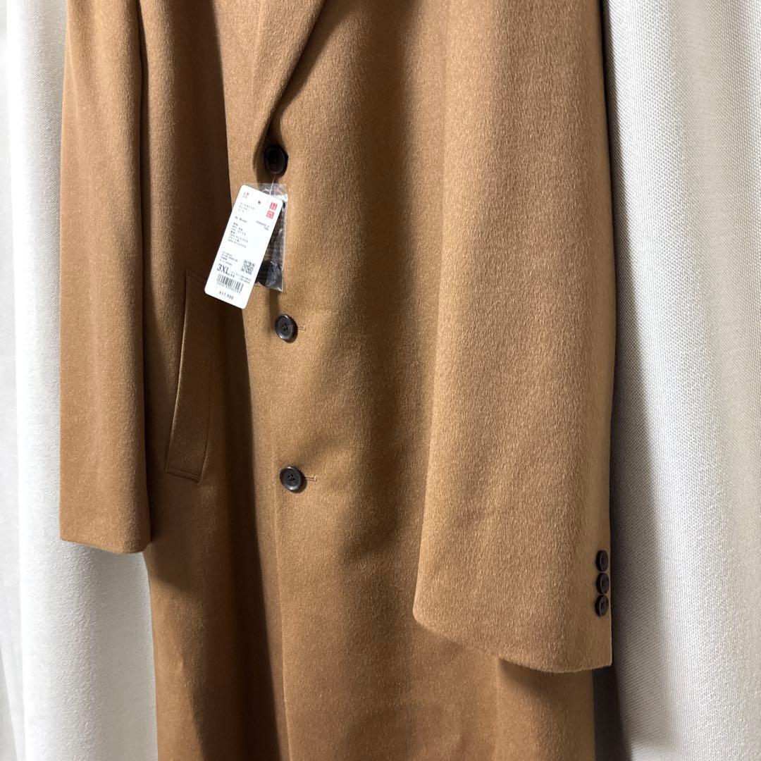 新品未使用品 UNIQLO チェスターコート カシミア混 キャメル 希少