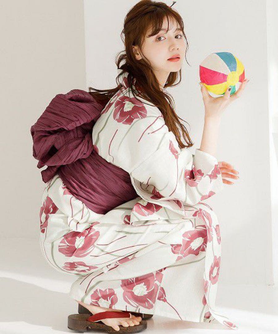 Dita 浴衣 大正椿流れ 浴衣・帯・下駄セット 楽天市場】浴衣 5点セット レディース 簡単 2025（ゆかた・しわ兵児帯