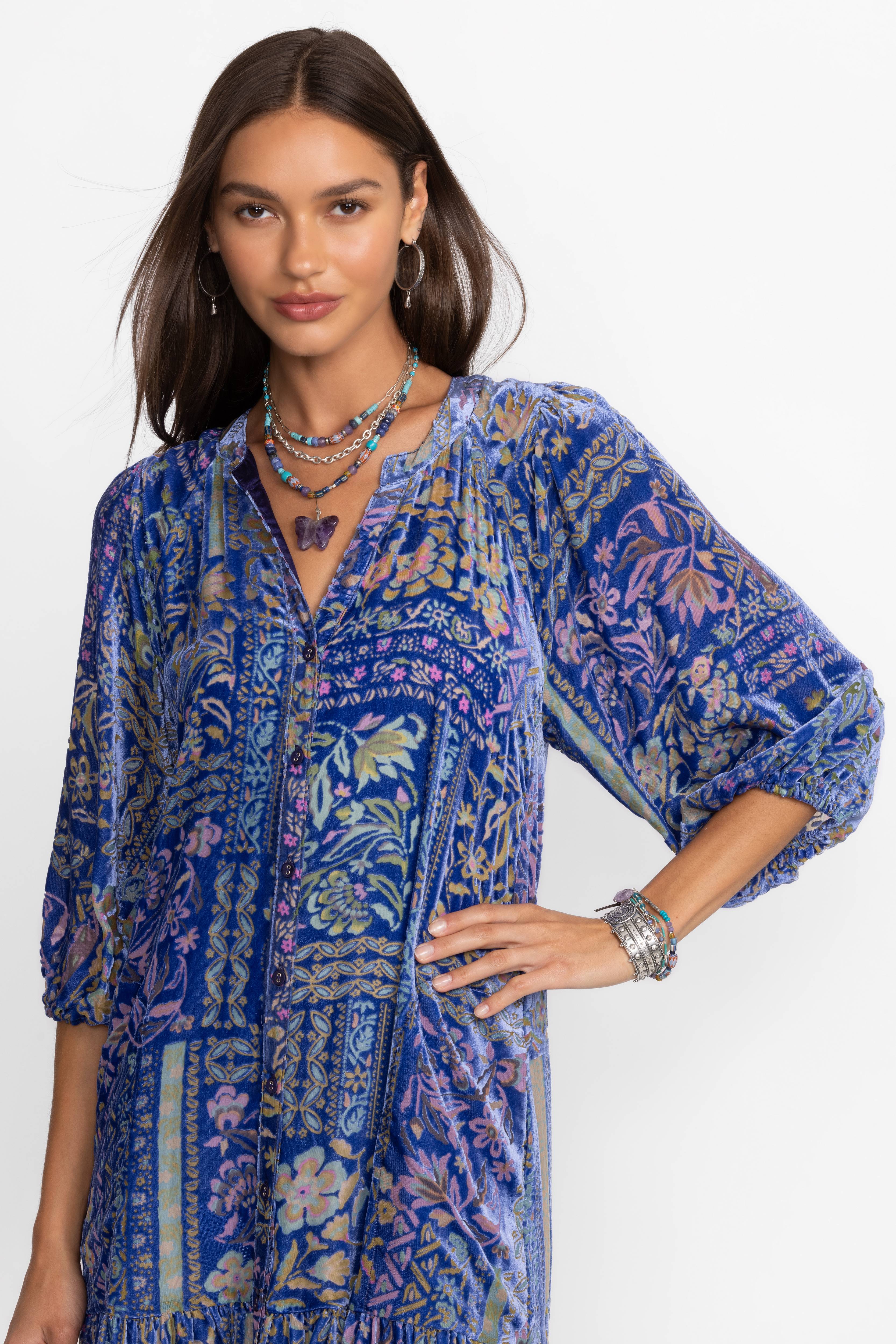 Buy YOKA BURNOUT DRESS | Johnny Was