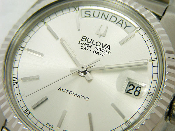 ブローバ BULOVA SUPER SEVILLE デイデイト シルバーダイヤル 未使用品