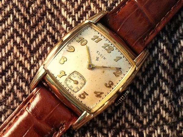 エルジン 1940年代 手巻きスモールセコンド レクタンギュラー