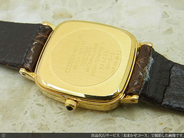 シチズン CITIZEN エクシード 18KYG 金無垢 スクエアケース エレガン