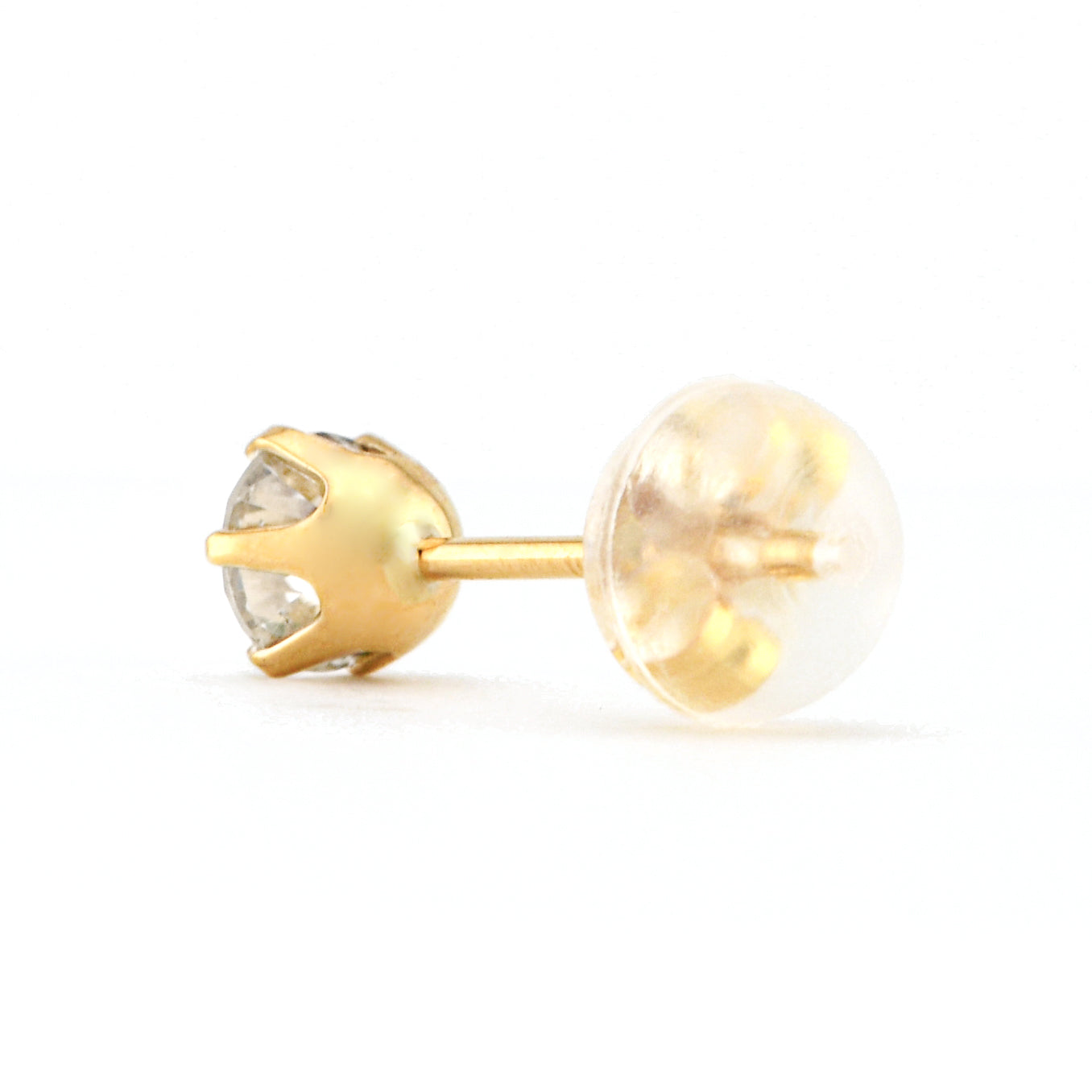 一粒 ダイヤモンド ピアス 計0.40ct K18YG イエローゴールド 6本爪