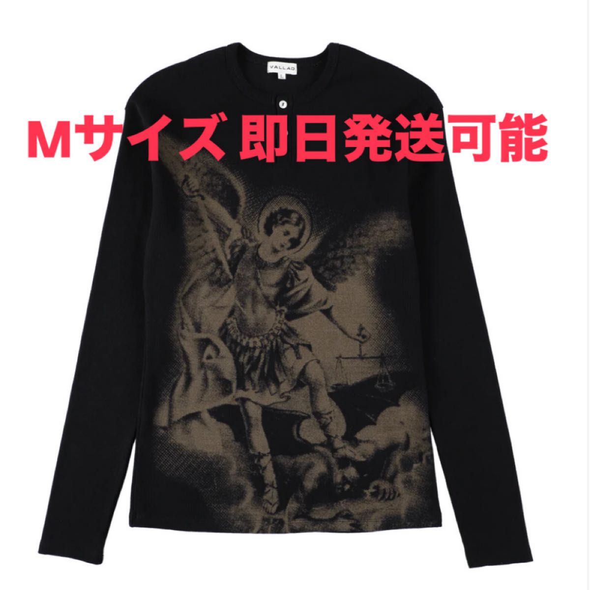 V HENRY NECK L/S サイズL VALLAD V HENRY NECK L/S ブラック iO着用