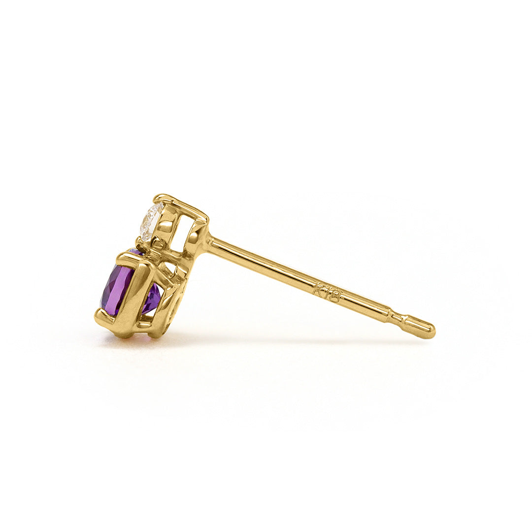 アメジスト K10/K18/PTピアス(片耳)・リゼッテ