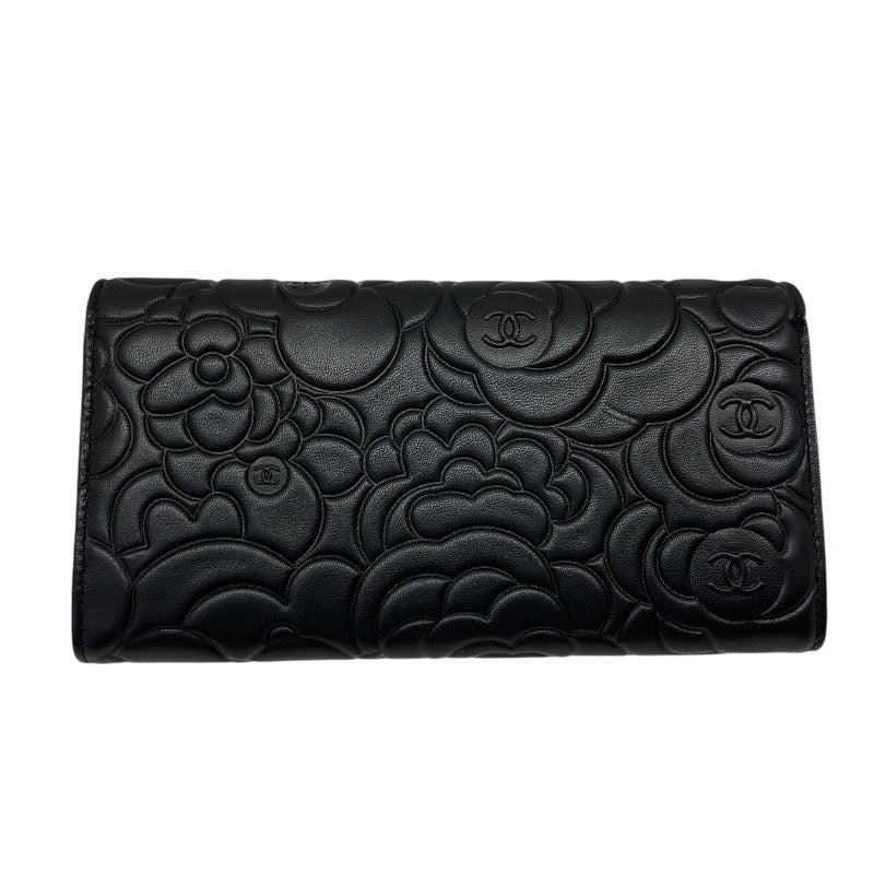 未使用品】【CHANEL】シャネル カメリア フラップ ロングウォレット
