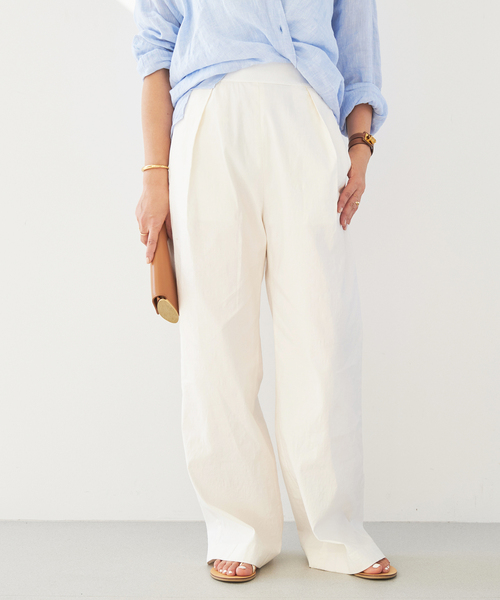 stretch twill タックパンツ（スラックス）｜Deuxieme Classe