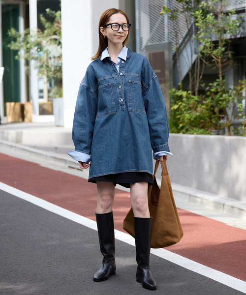 LE DENIM フィールドオーバーチュニック（シャツ/ブラウス）｜SLOBE