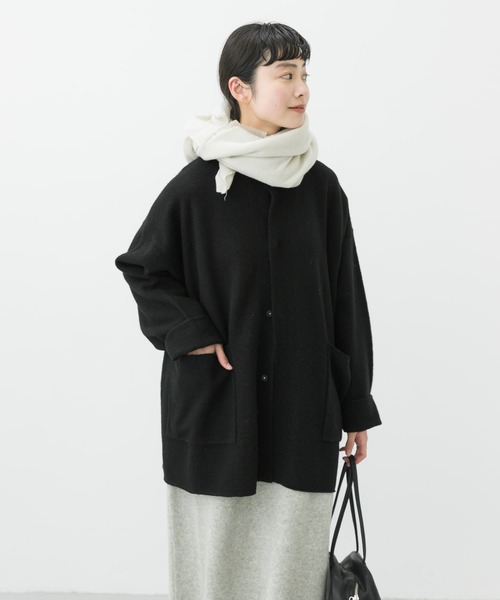 かぐれ（カグレ）の「ウールノーカラージャケット（ノーカラー