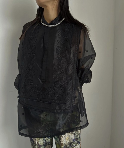 Ameri（アメリ）の「SHEER EMBROIDERED SHIRT（シャツ/ブラウス）」 - WEAR