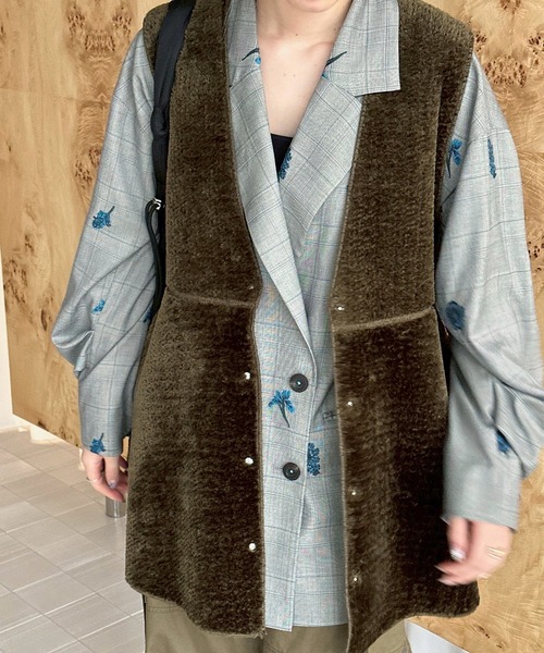 Ameri（アメリ）の「CHECK FLOWER PAPA JACKET（テーラードジャケット