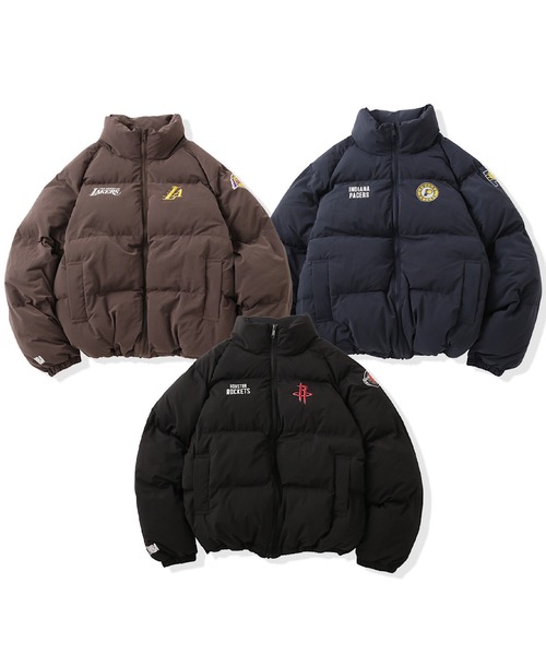NBA Team logo Puffer Jacketユニセックス ワッペン刺繍 セール】NBA